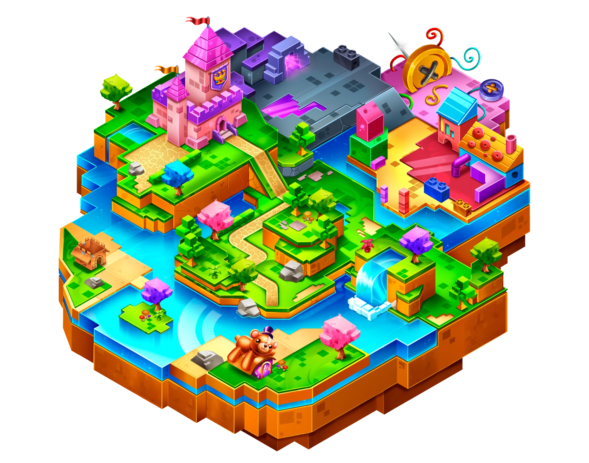 The map of Toy World, the island where Write Fest 2026 takes place